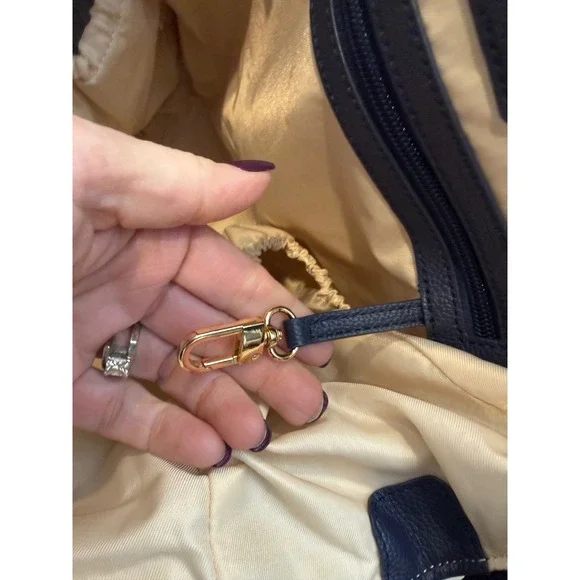 Lily Jade Anna Navy Blue Vegan Leather Diaper Bag Backpack Crossbody Tote - Picture 16 of 17